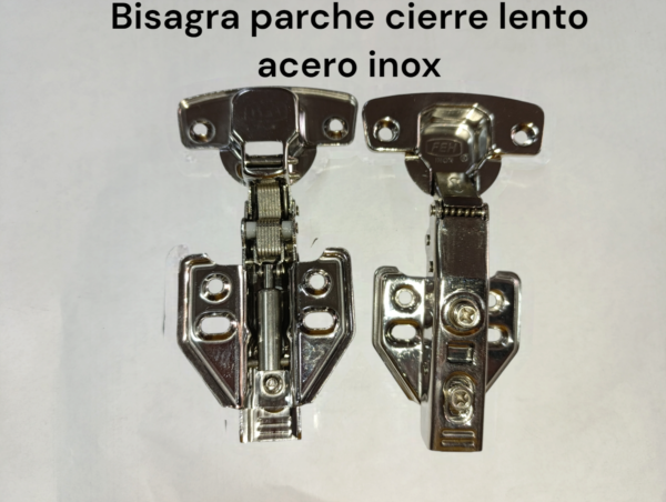 bisagra parche cierre lento acero inox